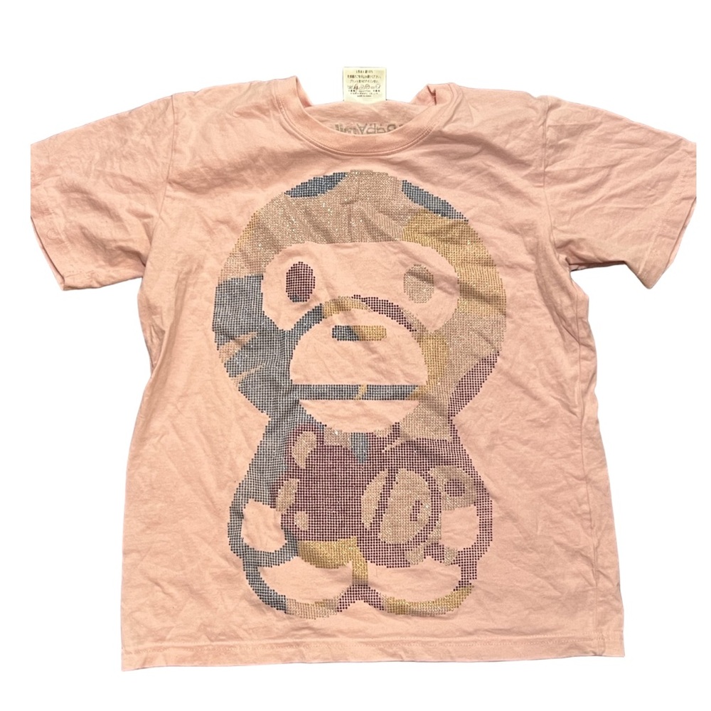 Pink Bape Embellished T-shirt size small
